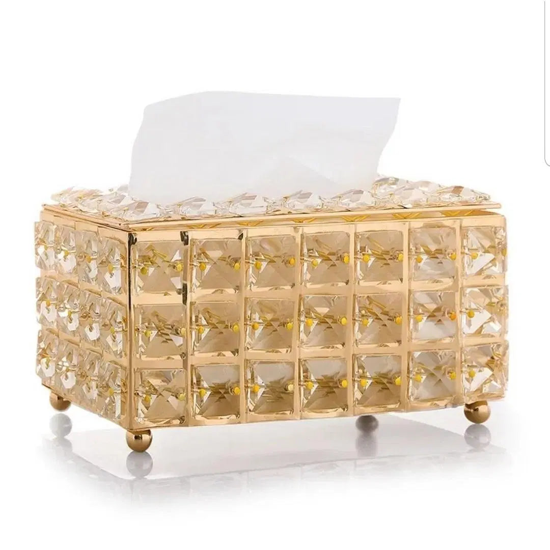 Stylish Golden Tissue Box - 1 Pc for Enhancing Interior Decor