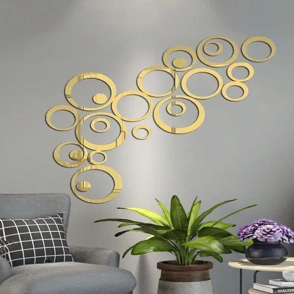 Acrylic 3D Wall Sticker (Golden)