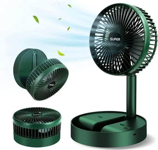 Portable Rechargeable Fan – Foldable, Quiet 3-Speed Cooling, Long Battery Life (6-8 Hours