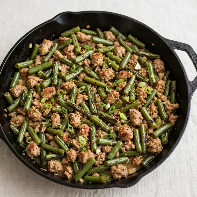 Budget-Friendly 15-Minute Ground Turkey and Green Bean Skillet