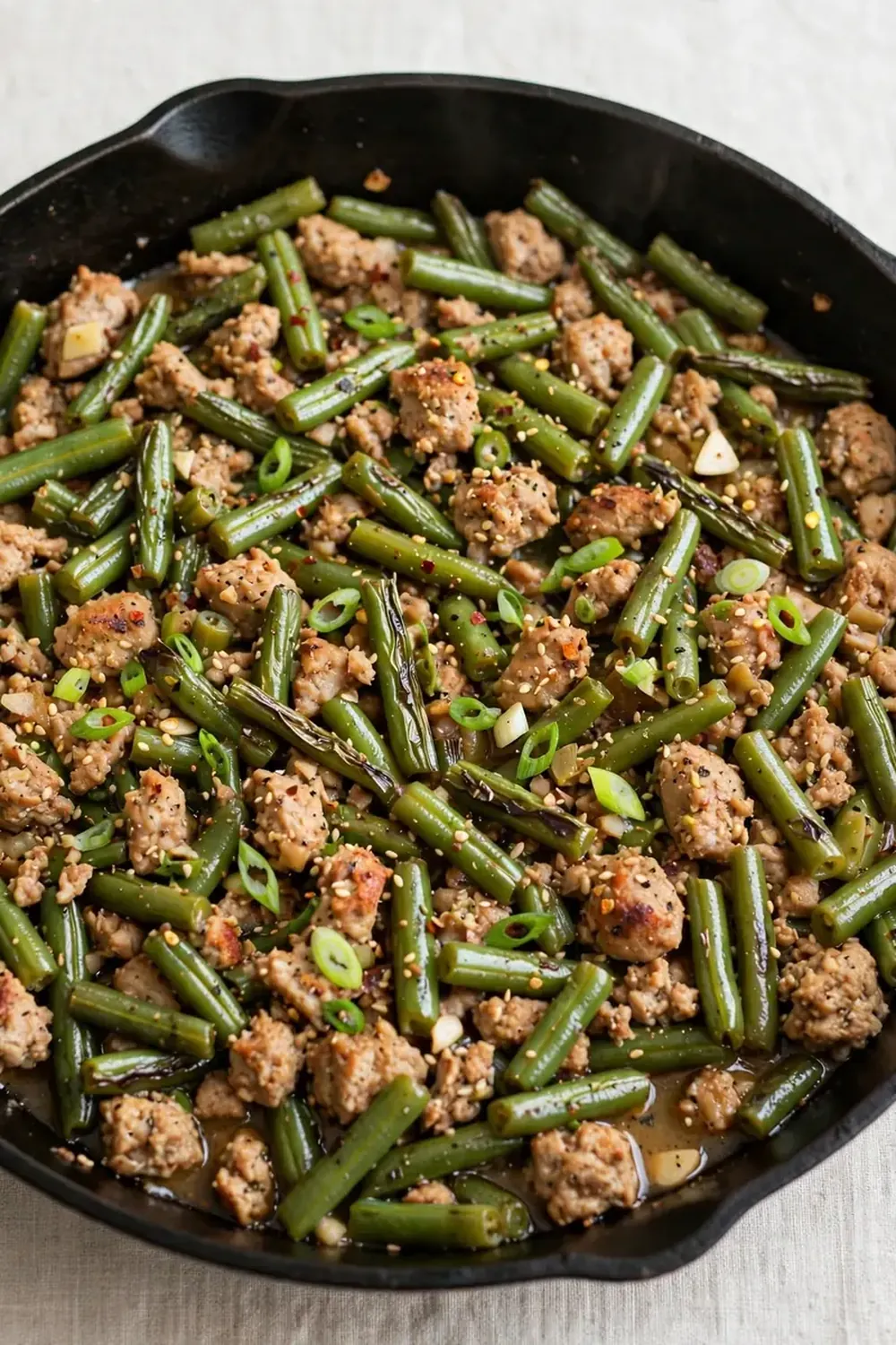 15-Minute Ground Turkey and Green Bean Skillet