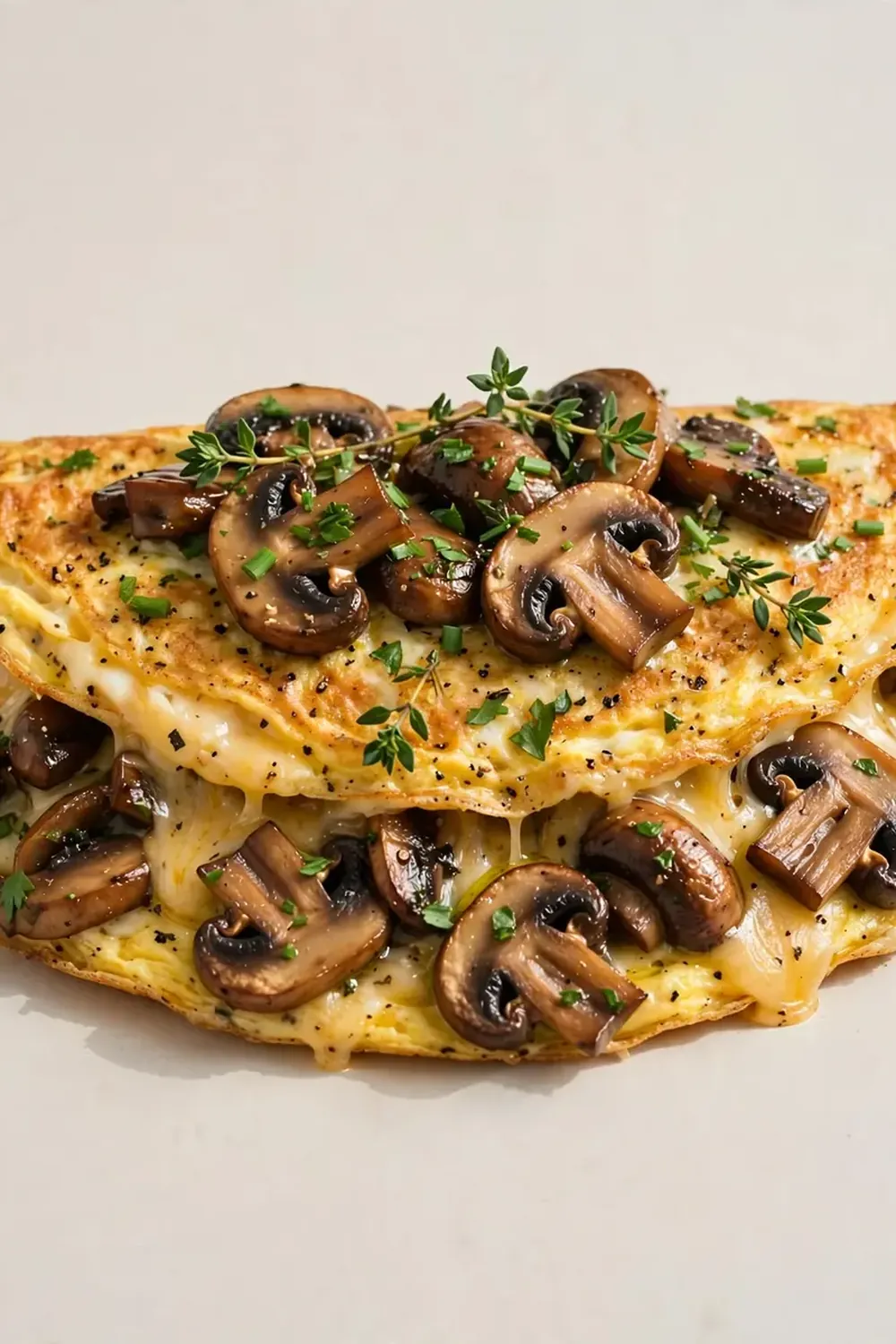 Cheesy Mushroom and Herb Omelet