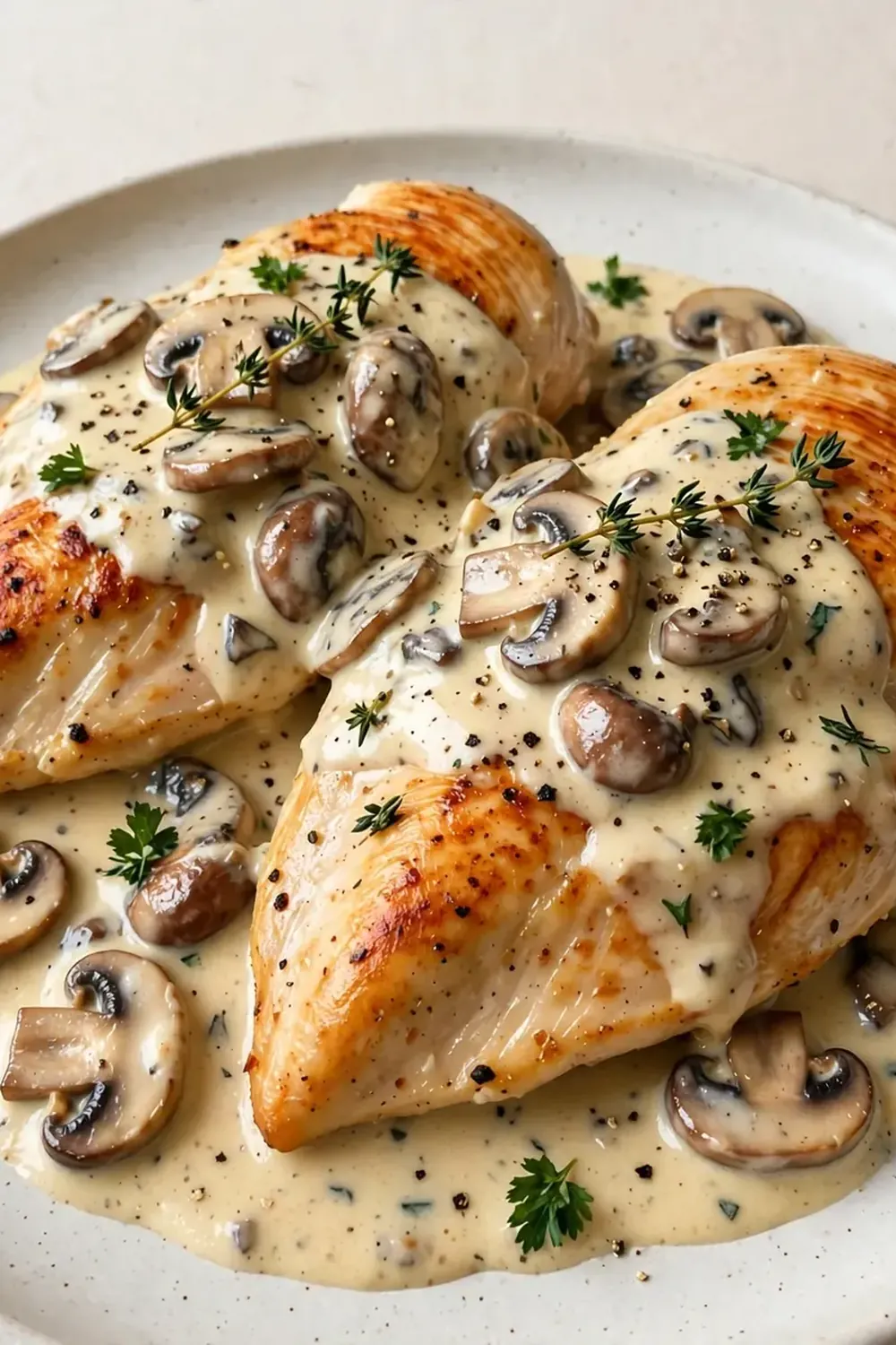 Pan-Seared Creamy Smothered Pork-Free Chops (Chicken Breast Option)