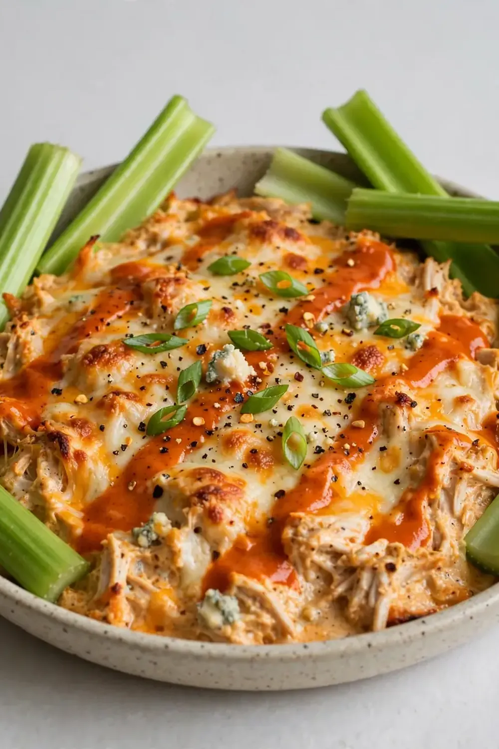 Keto Buffalo Chicken Dip with Celery Sticks