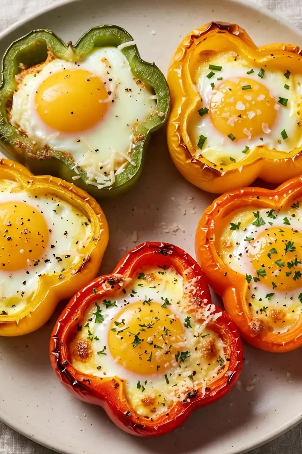 Baked Bell Pepper Egg Nests