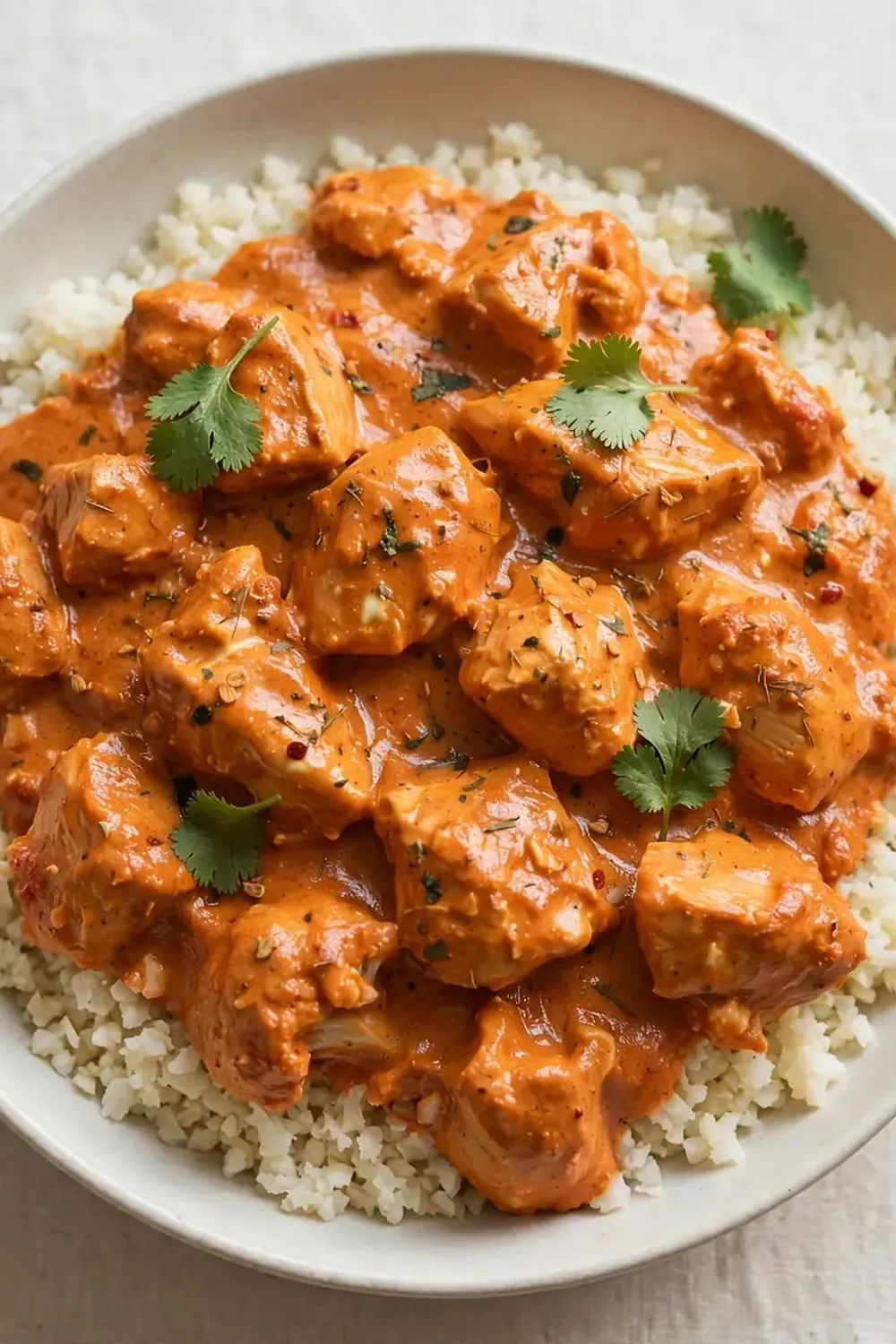 20-Minute Butter Chicken over Cauliflower Rice