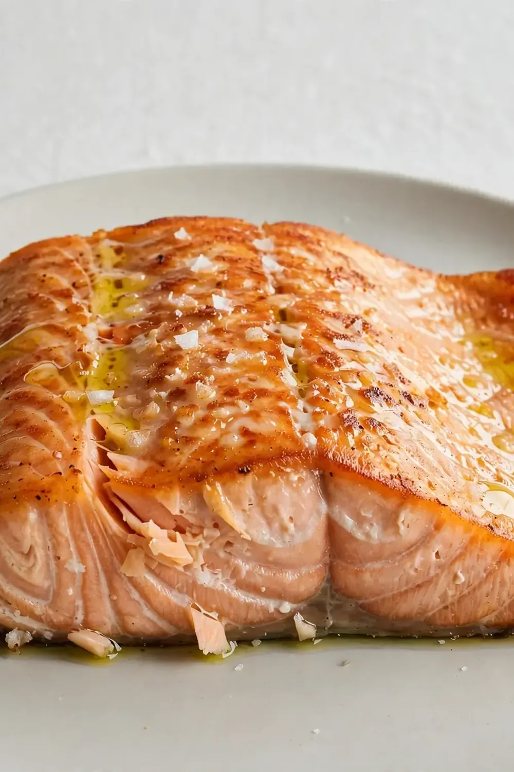 Pan-Seared Salmon Fillet with Olive Oil and Sea Salt