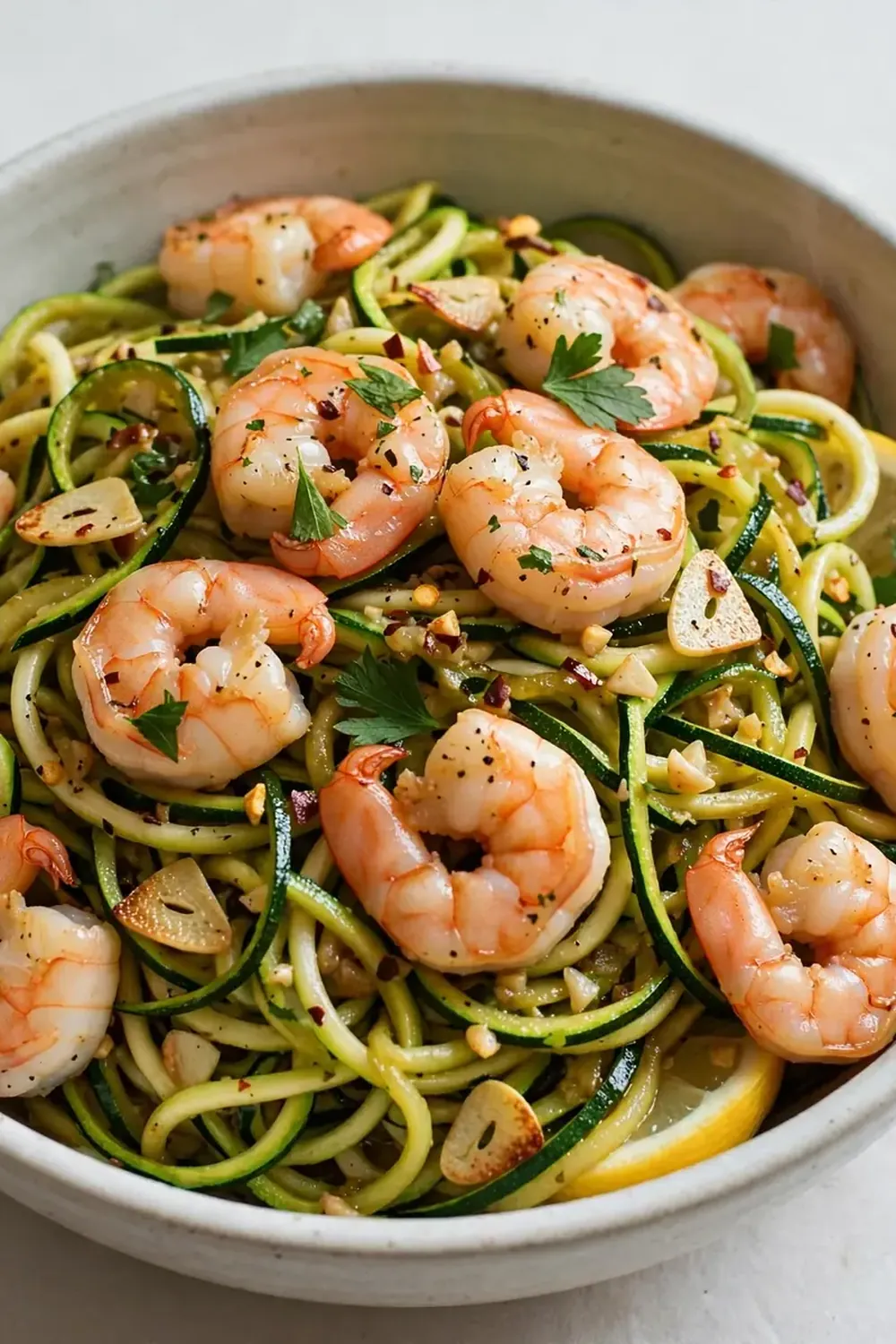 Quick Garlic Shrimp and Zucchini Noodle Stir-Fry