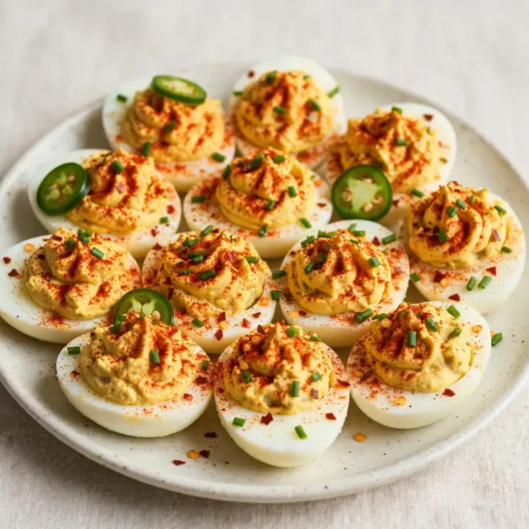 Frugal Meal Prep Spicy Deviled Eggs
