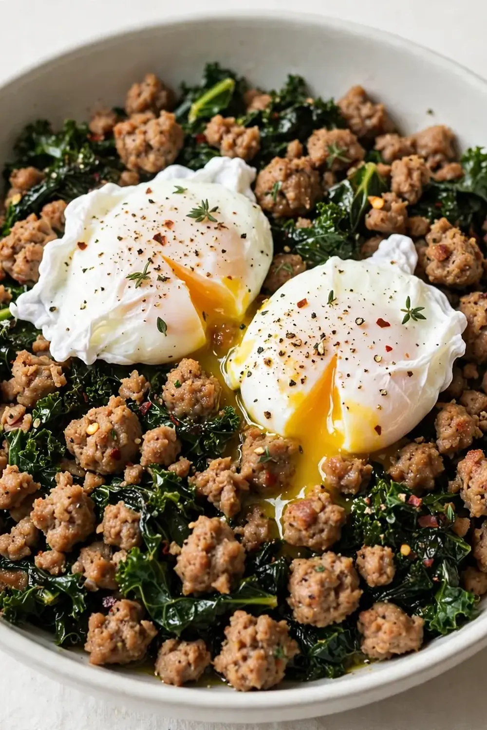 Turkey Sausage and Kale Breakfast Skillet