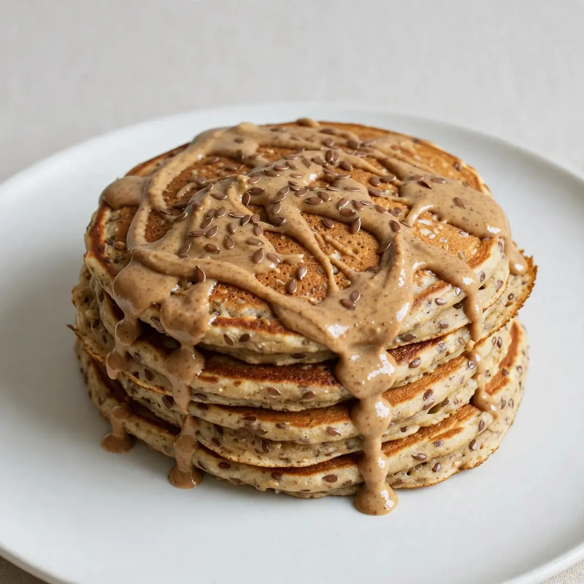 Quick Budget Batch Almond Butter Flaxseed Pancakes
